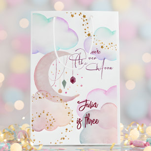 Over the moon beautiful kids birthday medium gift bag