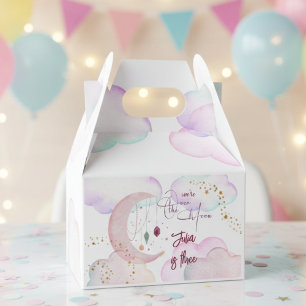 Over the moon beautiful pastel kids birthday favor boxes