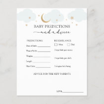 Over the Moon Blue Baby Advice Predictions Card