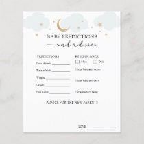 Over the Moon Blue Baby Advice Predictions Card