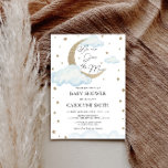 Over the Moon Blue Baby Shower Invitation