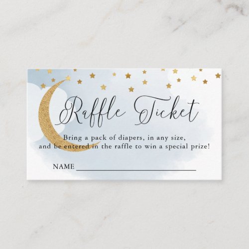 Over the Moon Blue, Baby Shower Raffle Ticket