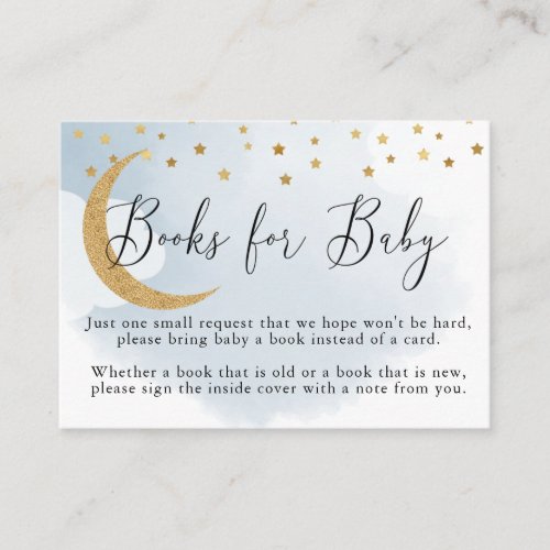 Over the Moon Blue Book Request Books for Baby Enclosure Card