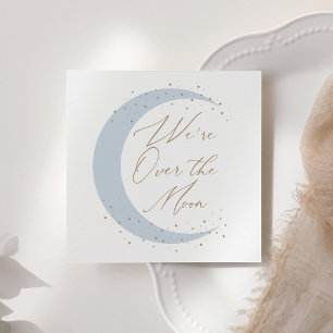 Over the Moon Blue Boy Baby Shower Napkins