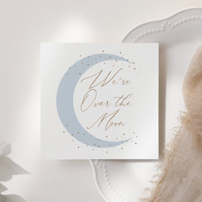 Over the Moon Blue Boy Baby Shower Napkins (Creator Uploaded)
