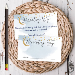 Over the Moon Blue Parenting Tip Jar Advice Card
