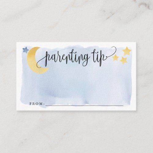 Over the Moon Blue Parenting Tip Jar Advice Card