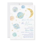 Over the Moon Blue Pastel Space Baby Shower