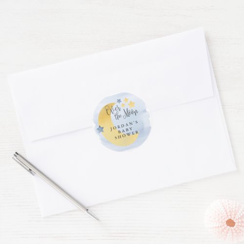 Over the Moon Blue Personalized Envelope Seal