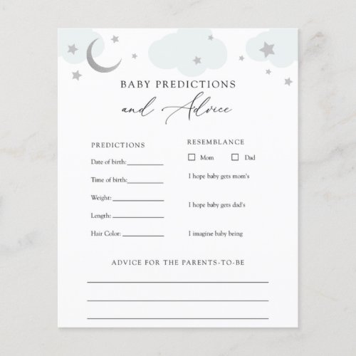 Over the Moon Blue Silver Baby Advice Predictions 