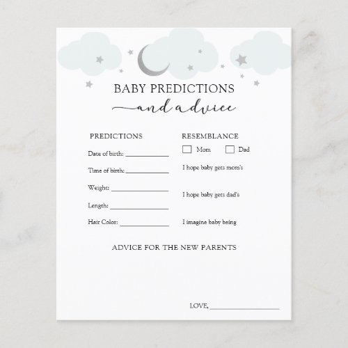 Over the Moon Blue Silver Baby Advice Predictions