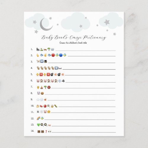 Over the Moon Blue Silver Baby Books Emoji Game 
