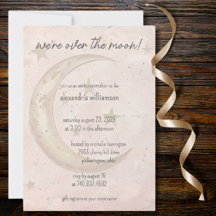 Over the Moon Bohemian Baby Shower Invitation