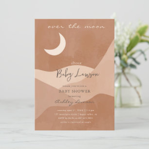 Over The Moon Boho Baby Shower Invitation