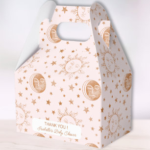 Over the Moon Boho Celestial Girl Baby Shower Favor Boxes