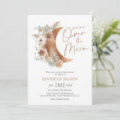 Over the Moon Boho Gender Neutral Baby Shower  Inv Invitation (Standing Front)