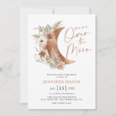 Over the Moon Boho Gender Neutral Baby Shower  Inv Invitation (Front)