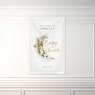 Over the Moon Boho Gold Dust & Clouds Banner