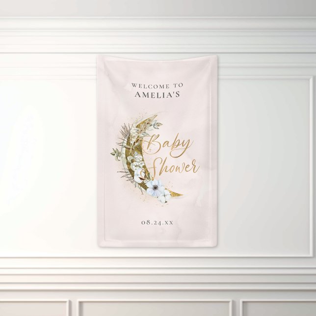 Over the Moon Boho Gold Dust & Clouds Banner (Creator Uploaded)