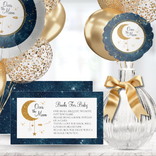 Over The Moon Books For Baby Shower Enclosure Card