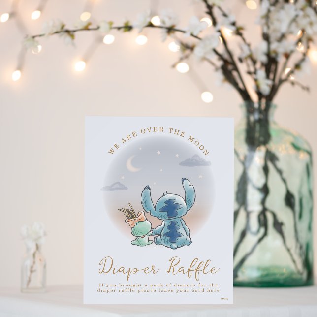 Over the Moon - Boy Baby Shower Diaper Raffle Foam Board (In Situ (Wedding))