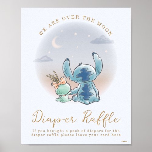 Over the Moon _ Boy Baby Shower Diaper Raffle Poster