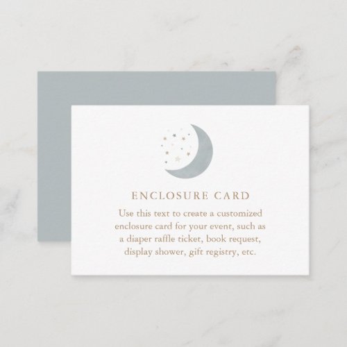 Over the Moon Boy Baby Shower Enclosure Card