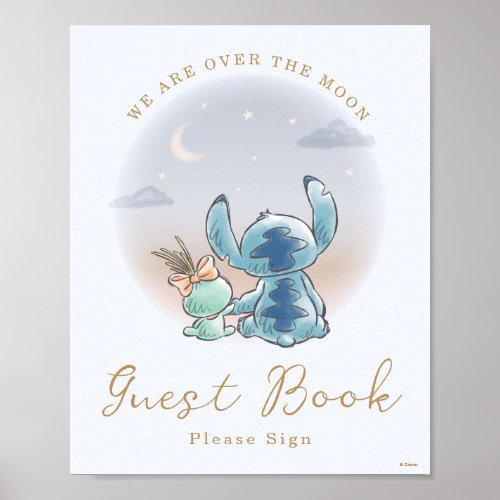 Over the Moon _ Boy Baby Shower Guest Book