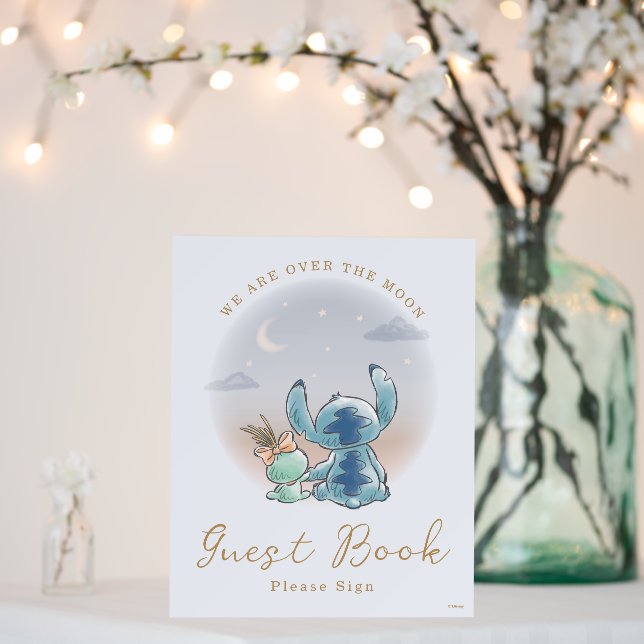 Over the Moon - Boy Baby Shower Guest Book Foam Board (In Situ (Wedding))
