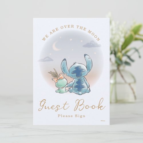 Over the Moon _ Boy Baby Shower Guest Book Invitation