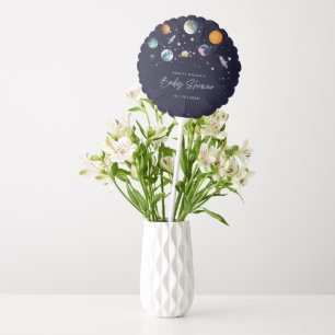 Over The Moon Boy Baby Shower Invite, Space Galaxy Balloon