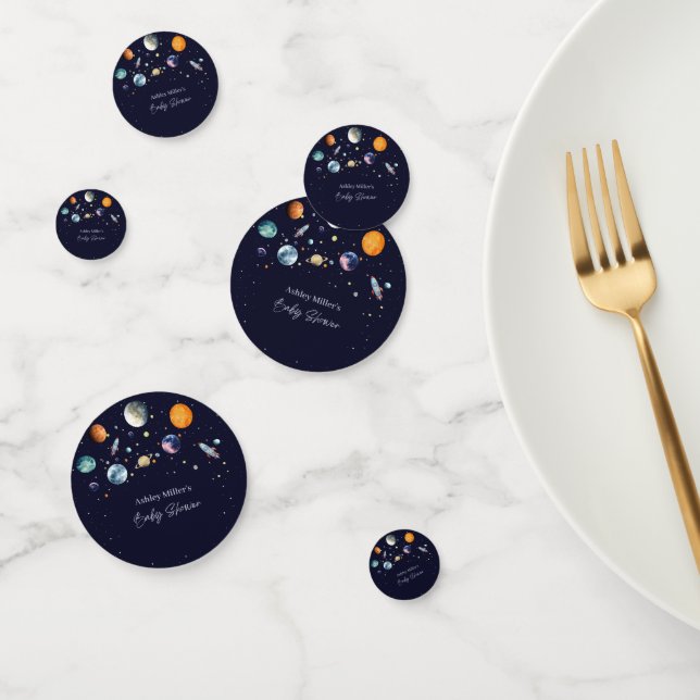 Over The Moon Boy Baby Shower Space Galaxy Confetti (Group)