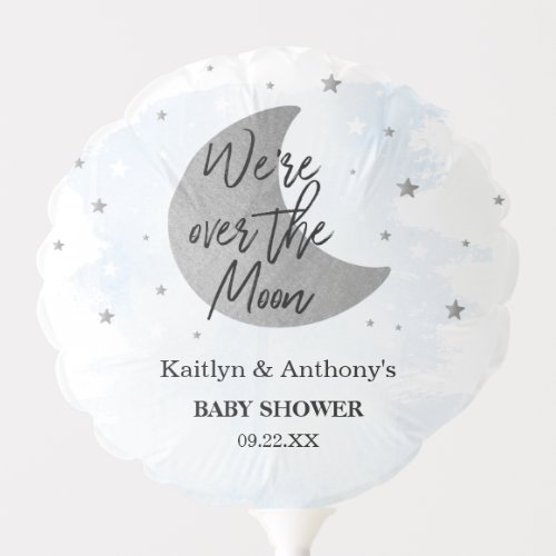 Over The Moon  Boys Baby Shower Balloon