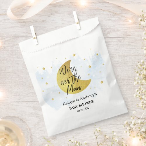Over The Moon  Boys Baby Shower Favor Bag