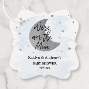 Over The Moon Boys Baby Shower Favor Tags