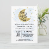 Over The Moon | Boys Baby Shower Invitation (Standing Front)