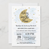 Over The Moon | Boys Baby Shower Invitation (Front)