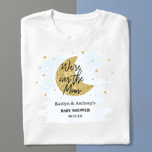 Over The Moon Boys Baby Shower T-Shirt