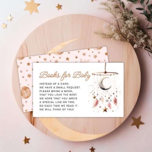 Over the Moon Celestial Baby Shower Books for Baby Enclosure Card