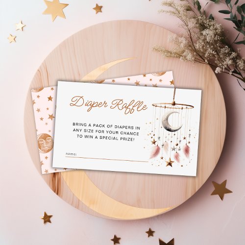Over the Moon Celestial Baby Shower Diaper Raffle Enclosure Card