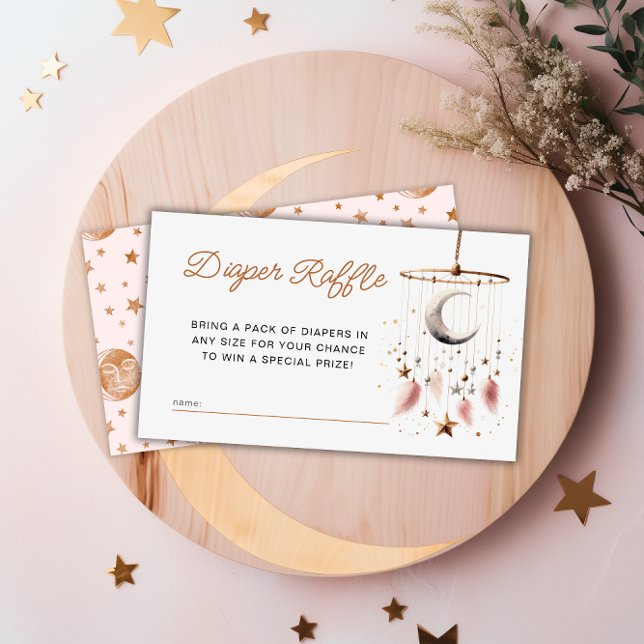 Over the Moon Celestial Baby Shower Diaper Raffle Enclosure Card (Over the Moon Celestial Baby Shower Diaper Raffle Enclosure Card)