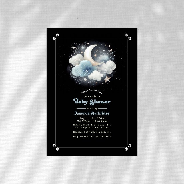 Over the Moon Celestial Baby Shower Invitation (Over the Moon Celestial Baby Shower Invitation)