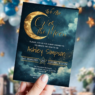 Over the Moon Celestial Baby Shower Invitation
