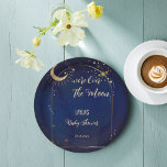 Over the Moon celestial Baby Shower printed Paper Plates<br><div class="desc">Over the Moon celestial arch starry night Baby Shower personalized monogrammed printed paper plates template. Gender neutral celestial baby shower  theme baby shower tableware table decor.</div>