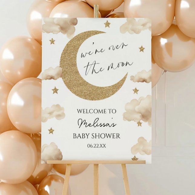 Over The Moon Celestial Baby Shower Welcome Sign (Creator Uploaded)