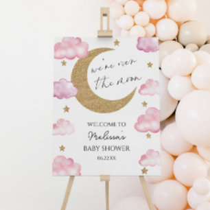 Over The Moon Celestial Baby Shower Welcome Sign
