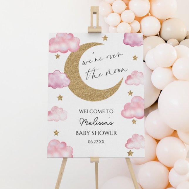 Over The Moon Celestial Baby Shower Welcome Sign (Creator Uploaded)
