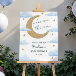 Over The Moon Celestial Baby Shower Welcome Sign