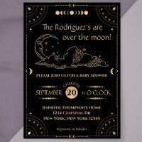 "Over the Moon" Celestial Moon & Stars Baby Shower