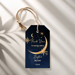 Over the moon celestial sky baby shower gift tags
